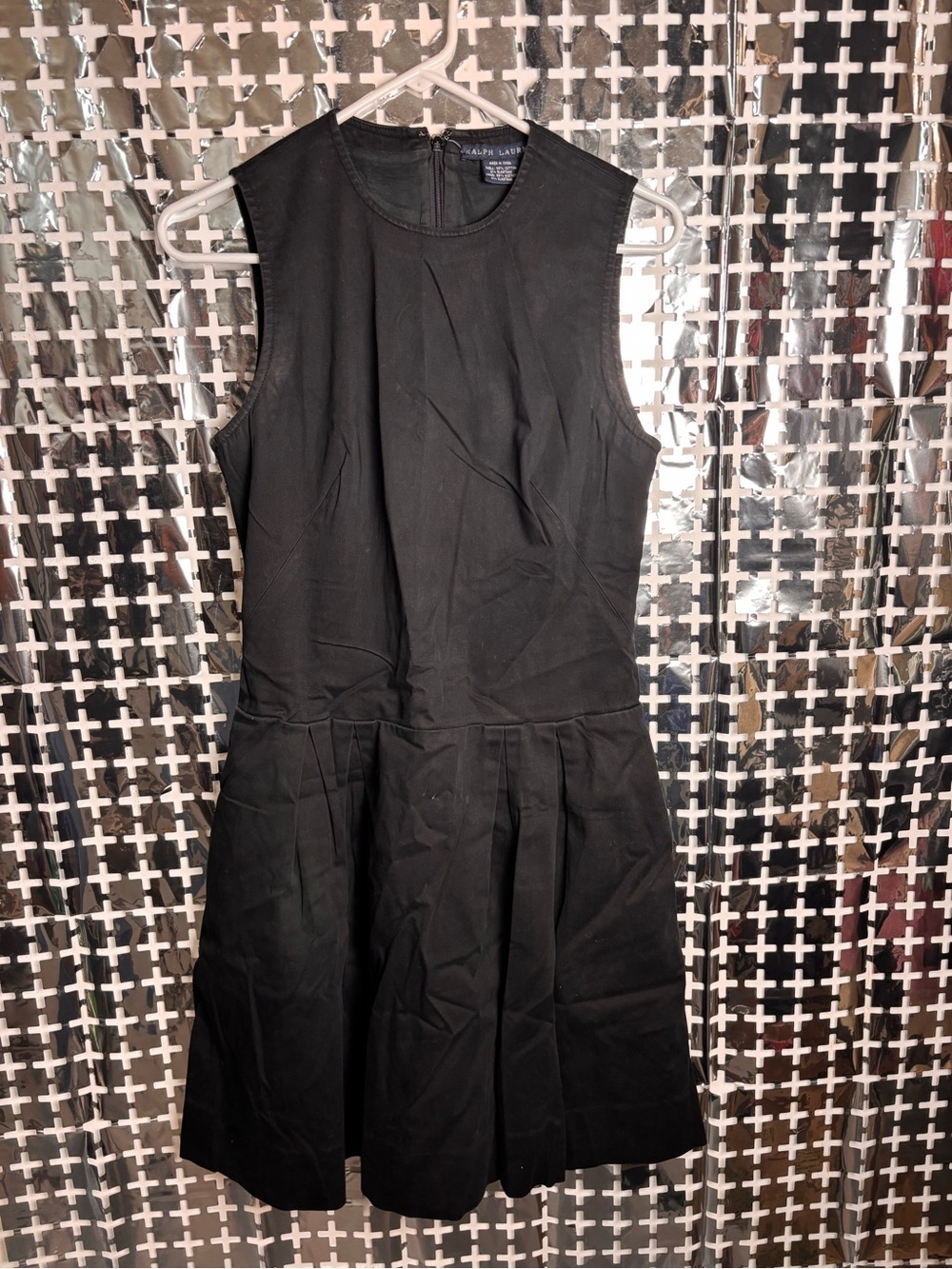 Ralph Lauren Black Sleeveless Pleated Fit-and-Flare Dress